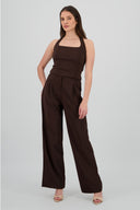 Pantalon cinturon liso