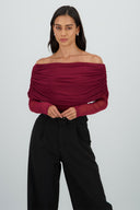 Mesh Off Shoulder Top
