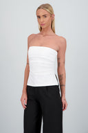 Top tubo con dobles escote