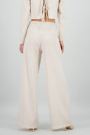 Pantalón fluido pinzas con lino