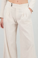 Pantalón fluido pinzas con lino