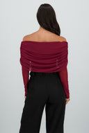 Mesh Off Shoulder Top