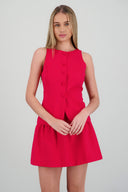 Chaleco largo con abertura tacto suave