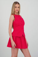 Chaleco largo con abertura tacto suave