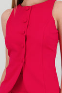 Chaleco largo con abertura tacto suave